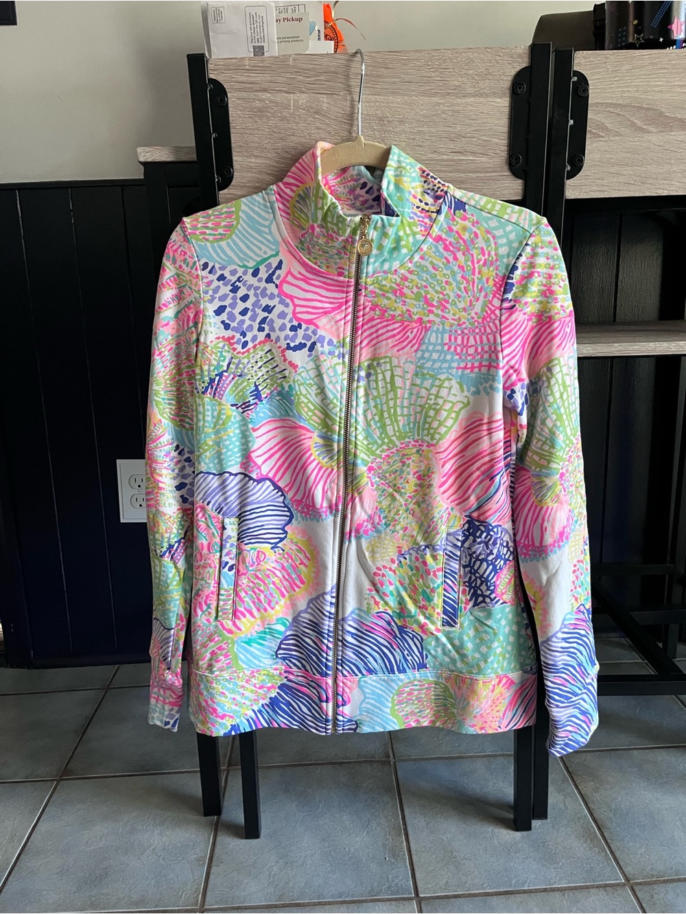 Lilly Pulitzer Bright Coral Zip-Up Jacket